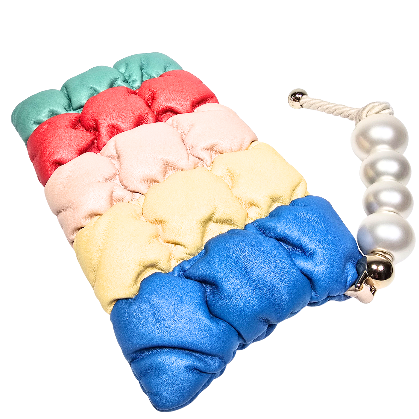 Chanel 2019 Multi Colour Lambskin Clutch with Pearls
