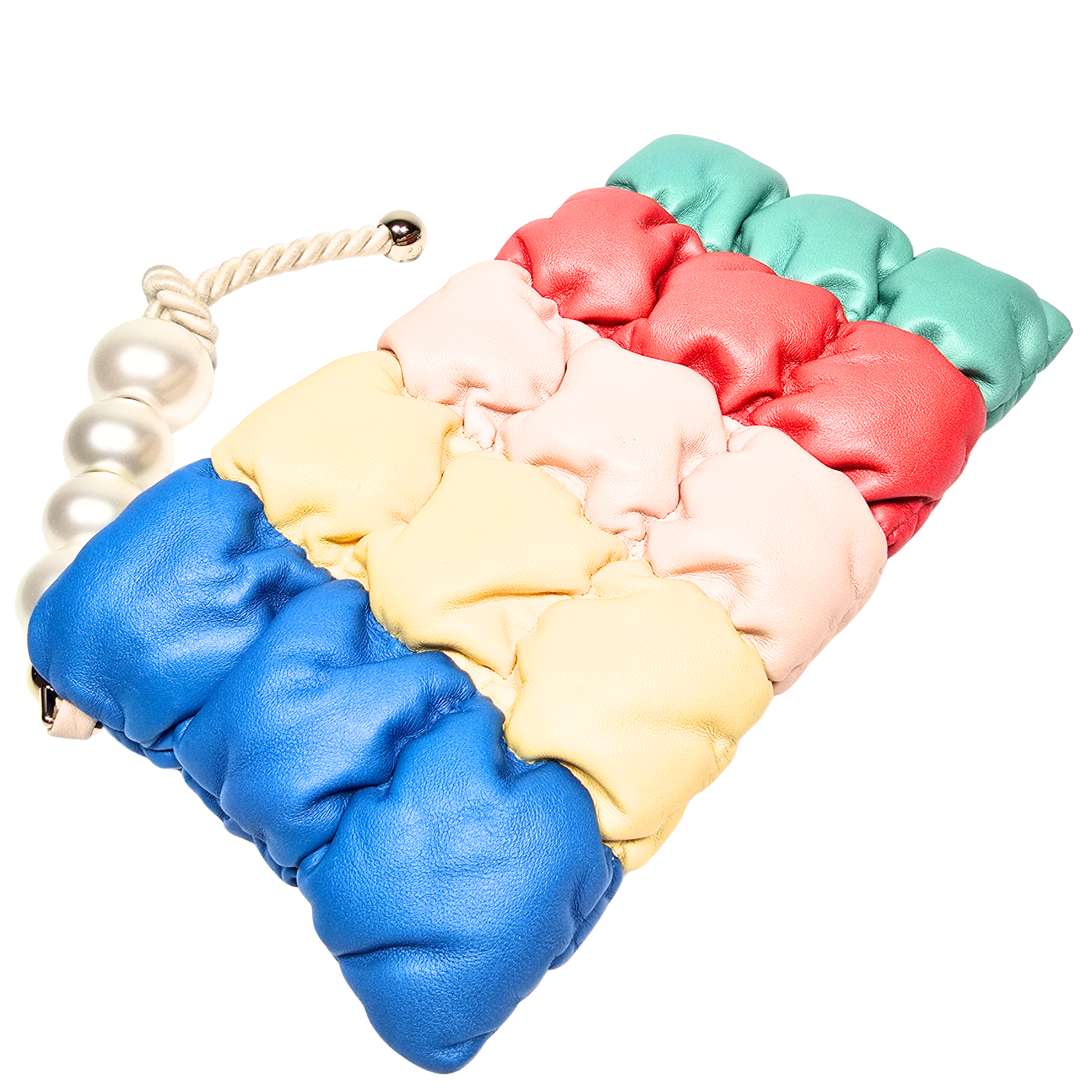 Chanel 2019 Multi Colour Lambskin Clutch with Pearls