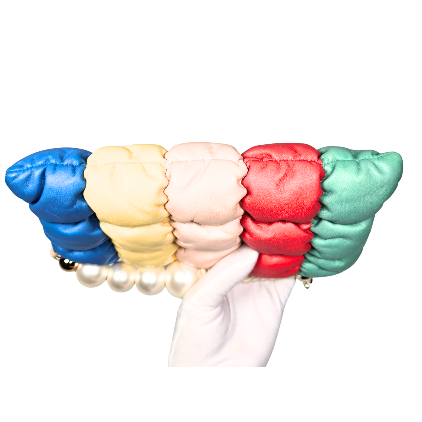 Chanel 2019 Multi Colour Lambskin Clutch with Pearls