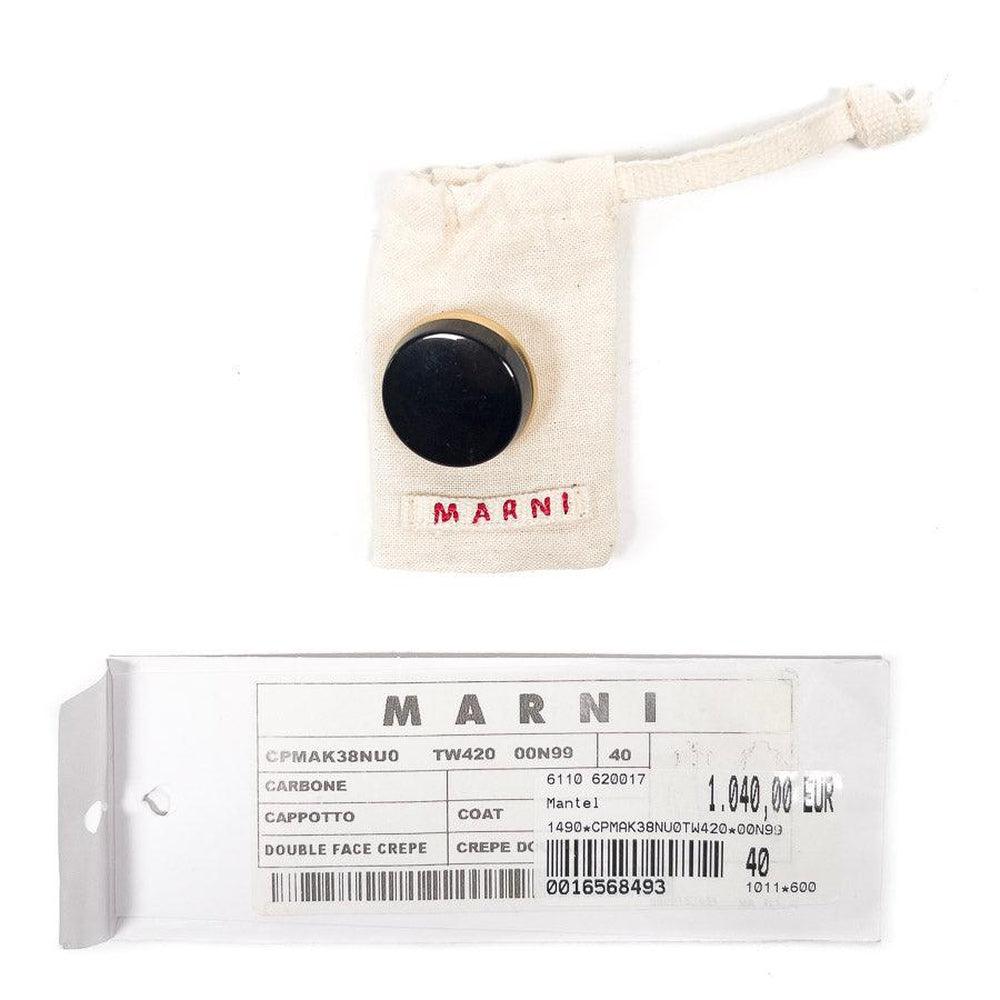 Vintage Marni Coat Carbone Capotto Double Face Crepe Size 40