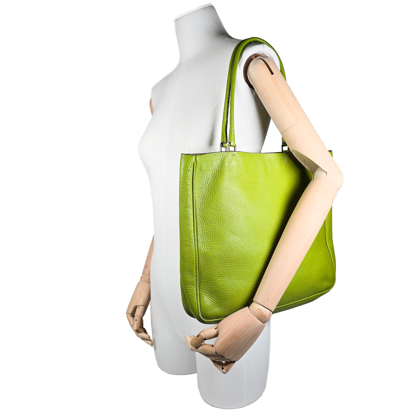 Vintage JIL Sander Green Leather Tote Bag