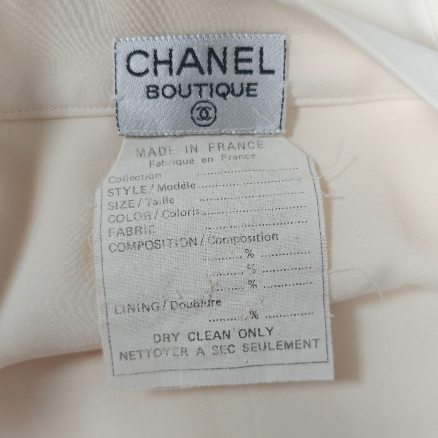 Vintage Chanel geplooide lange rok abrikoos beige zijde