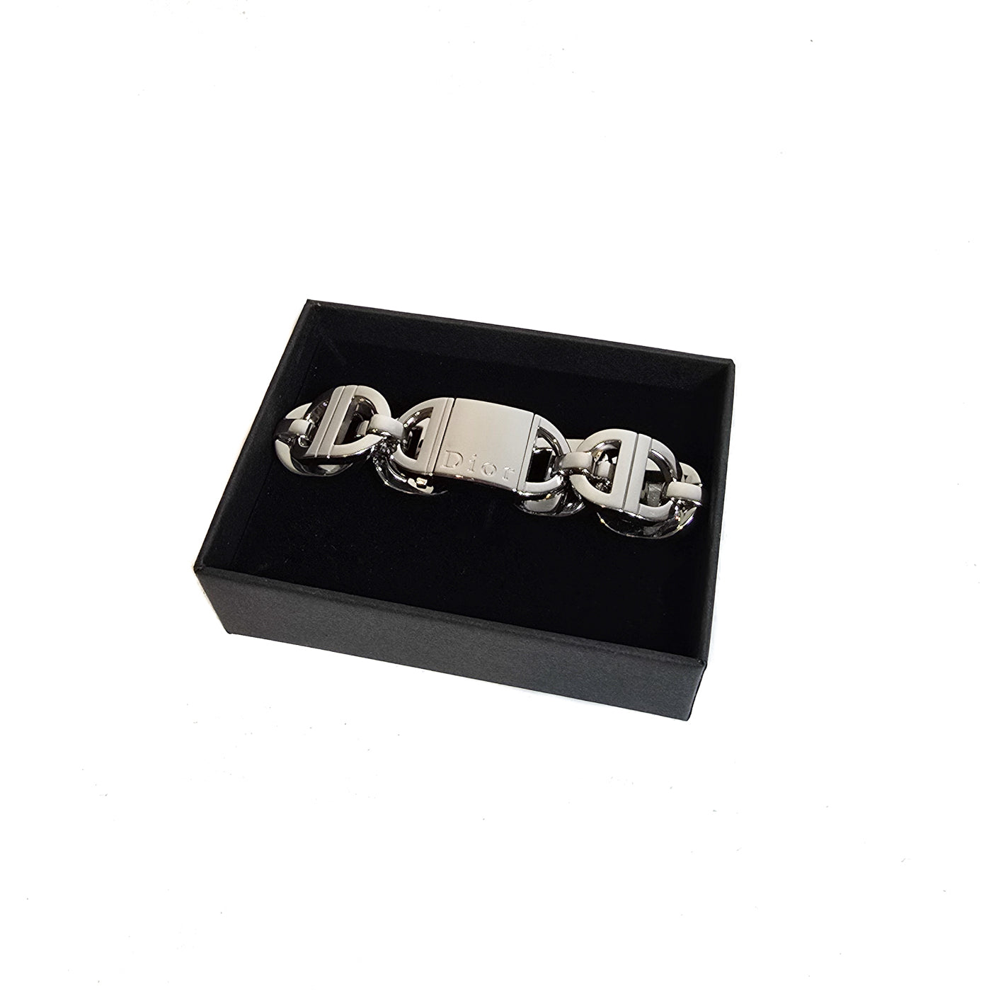 Vintage Christian Dior "Pandiora" Locket-Style Watch on Bracelet with CD Logo Styled Links D78-100 Steel