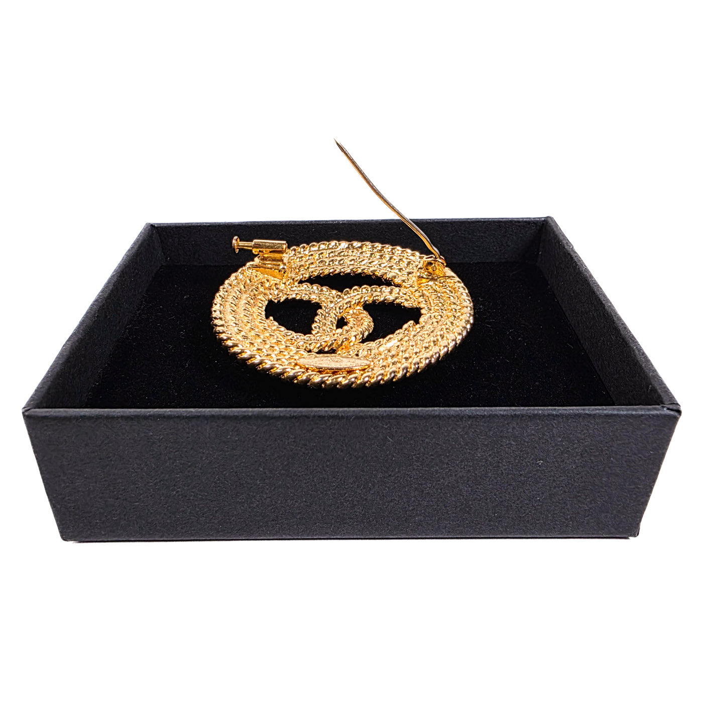 Vintage Chanel Gold Rope CC Brooch Season 28