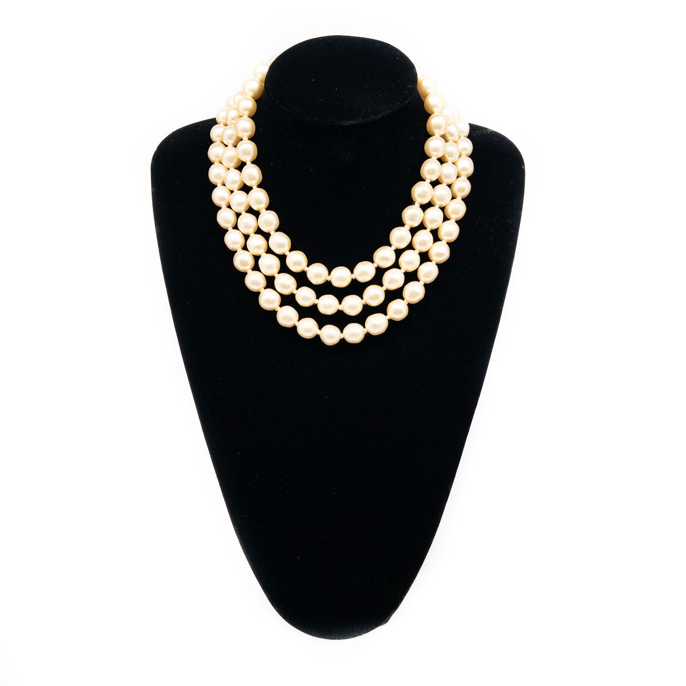 Vintage Chanel Collier Faux Pearl Multistrand Necklace