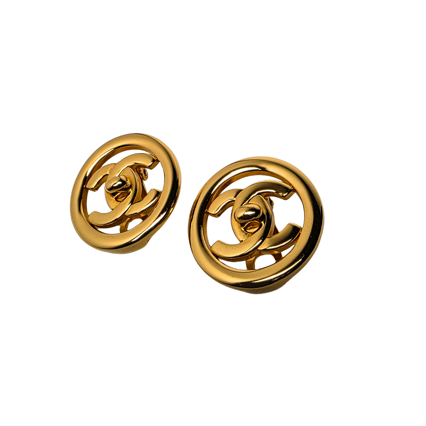 Chanel CC Turn Lock 97P Earrings Vintage