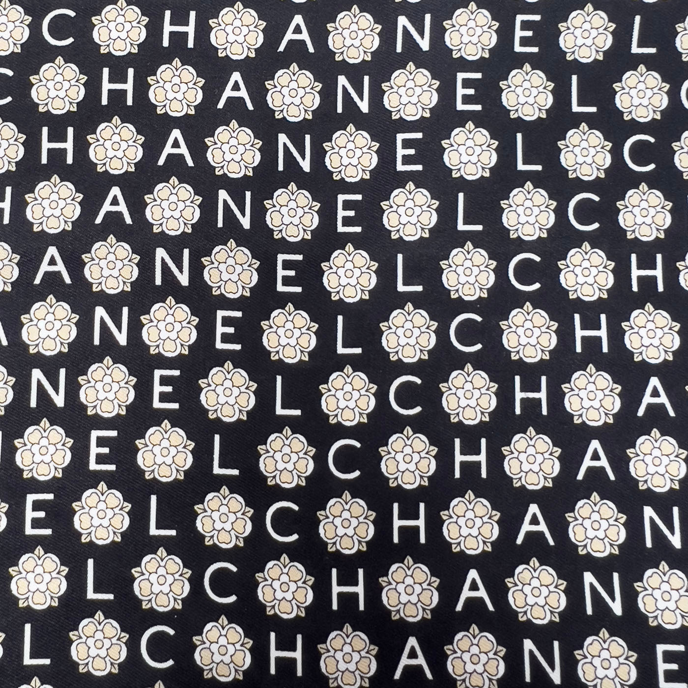 Vintage Chanel Silk Camelia Handkerchief