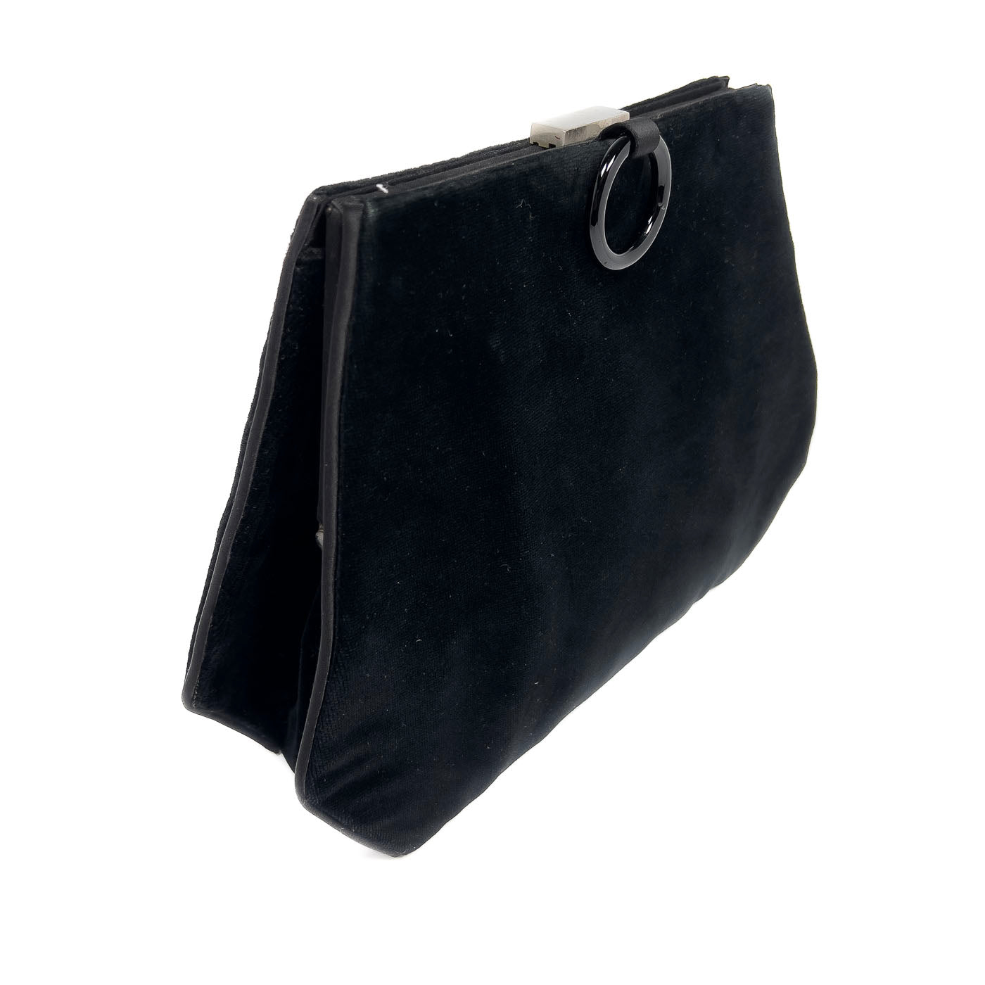 Vintage Hubert de Givenchy Clutch Black Velvet