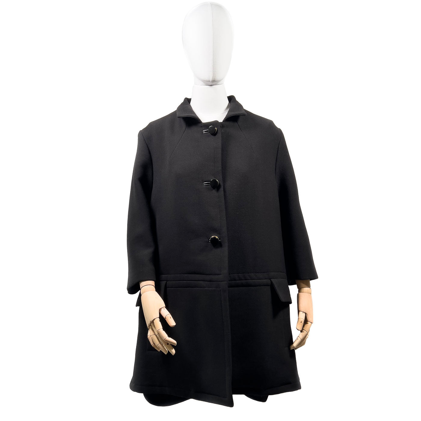 Vintage Marni Coat Carbone Capotto Double Face Crepe Size 40