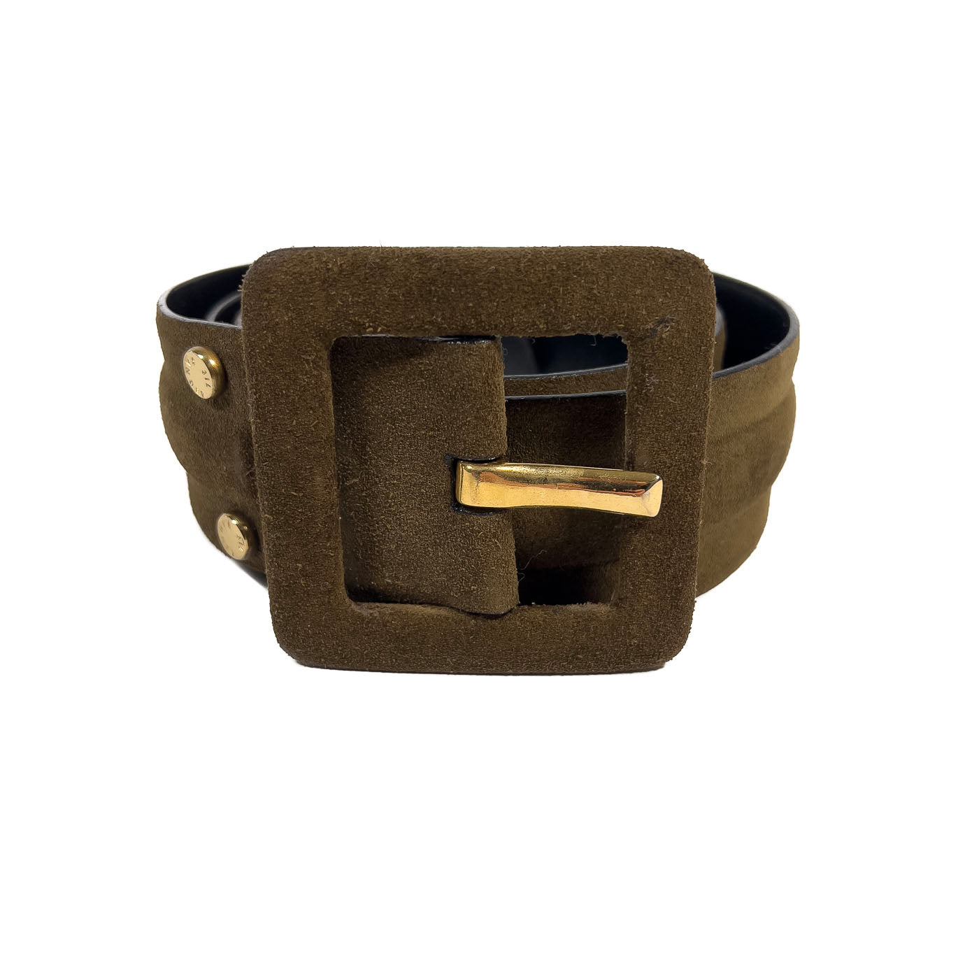 Vintage JIL Sander Belt Dark Olive Suede Leather Size 80