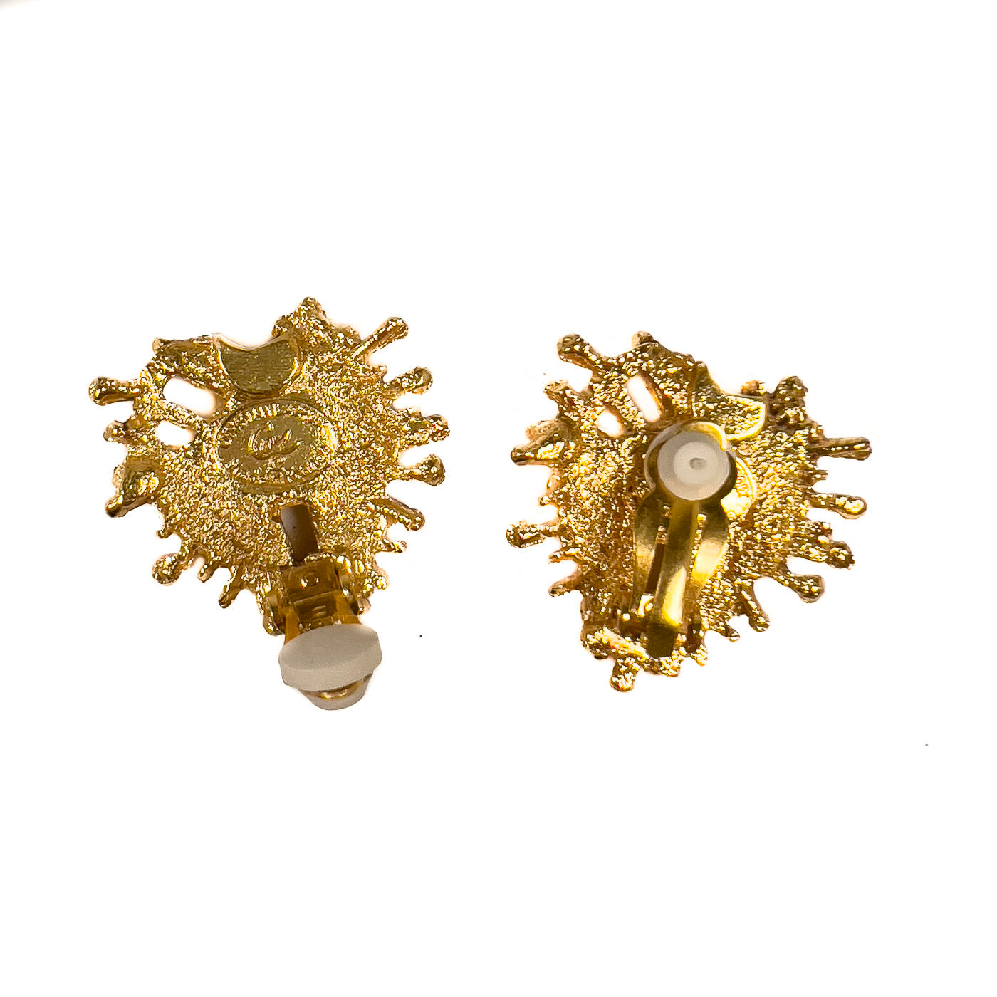 Vintage Christian Lacroix Golden Starburst Clip-On Earrings