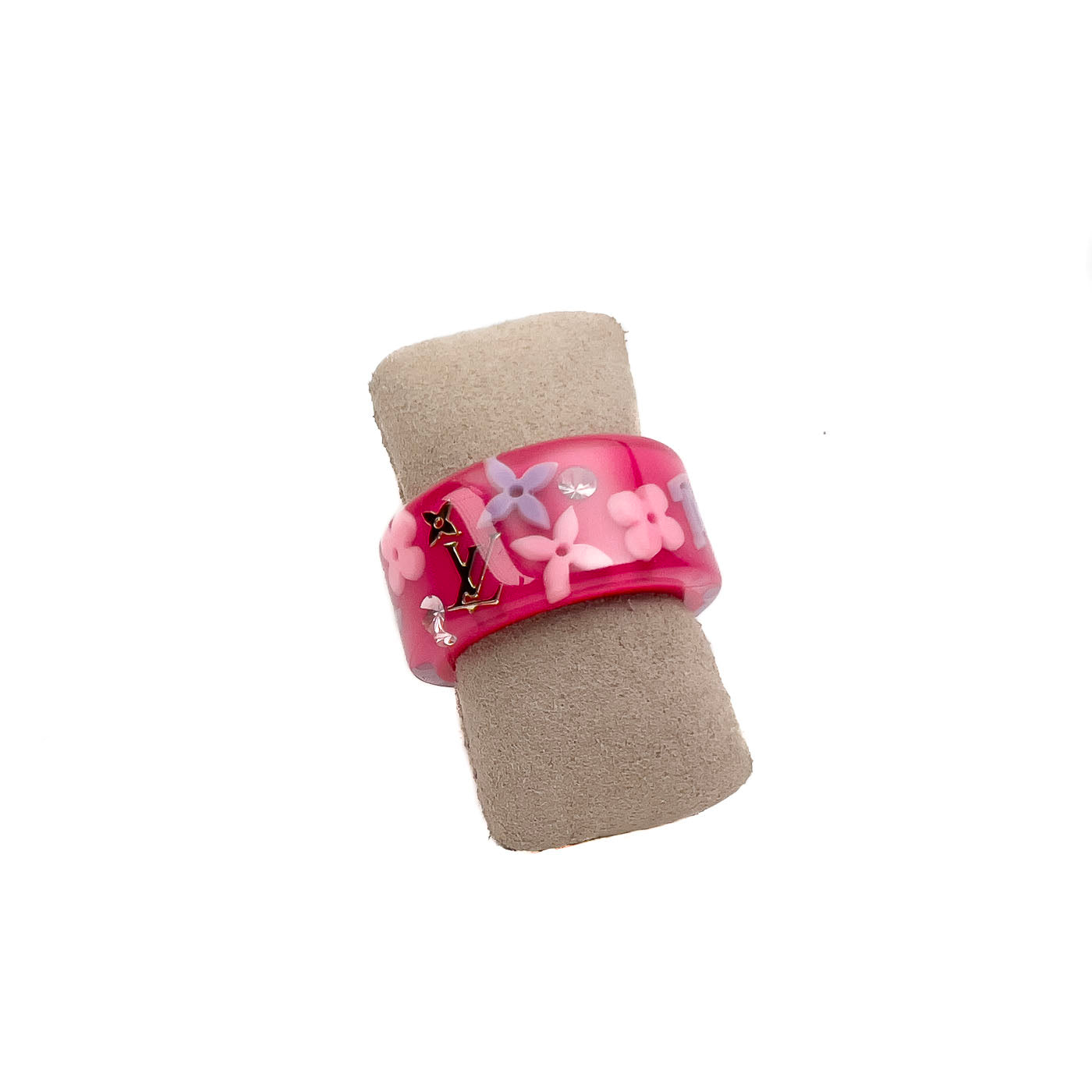 Louis Vuitton Pink Monogram Resin Inclusion Ring Size L / US 8 GA0130