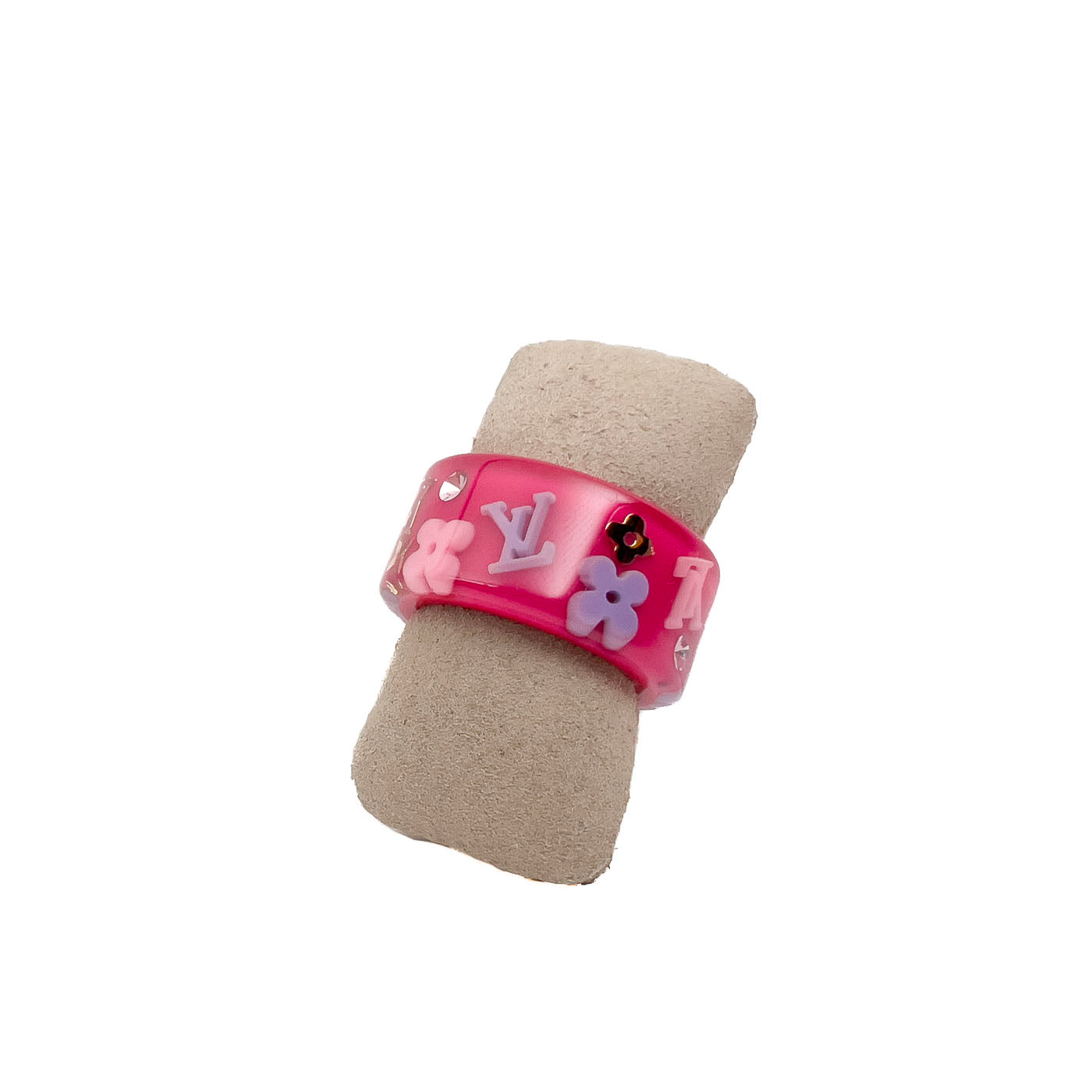 Louis Vuitton Pink Monogram Resin Inclusion Ring Size L / US 8 GA0130