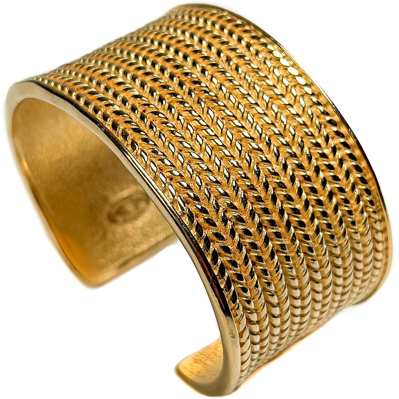 Vintage Chanel Bracelet CC Gold Cuff