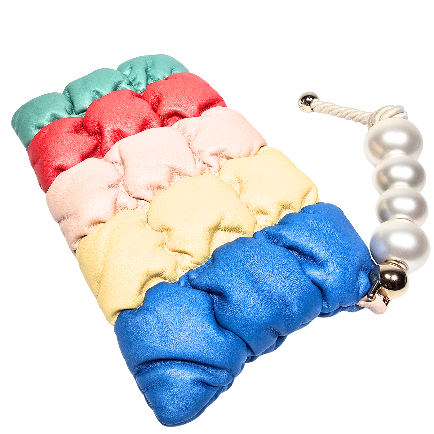 Chanel 2019 Multi Colour Lamsleren Clutch met Parels