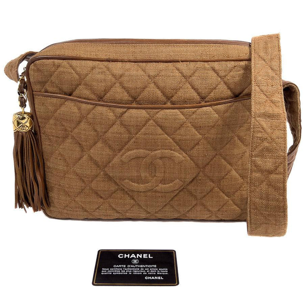Chanel Brown Suede Camera Bag with Tassel