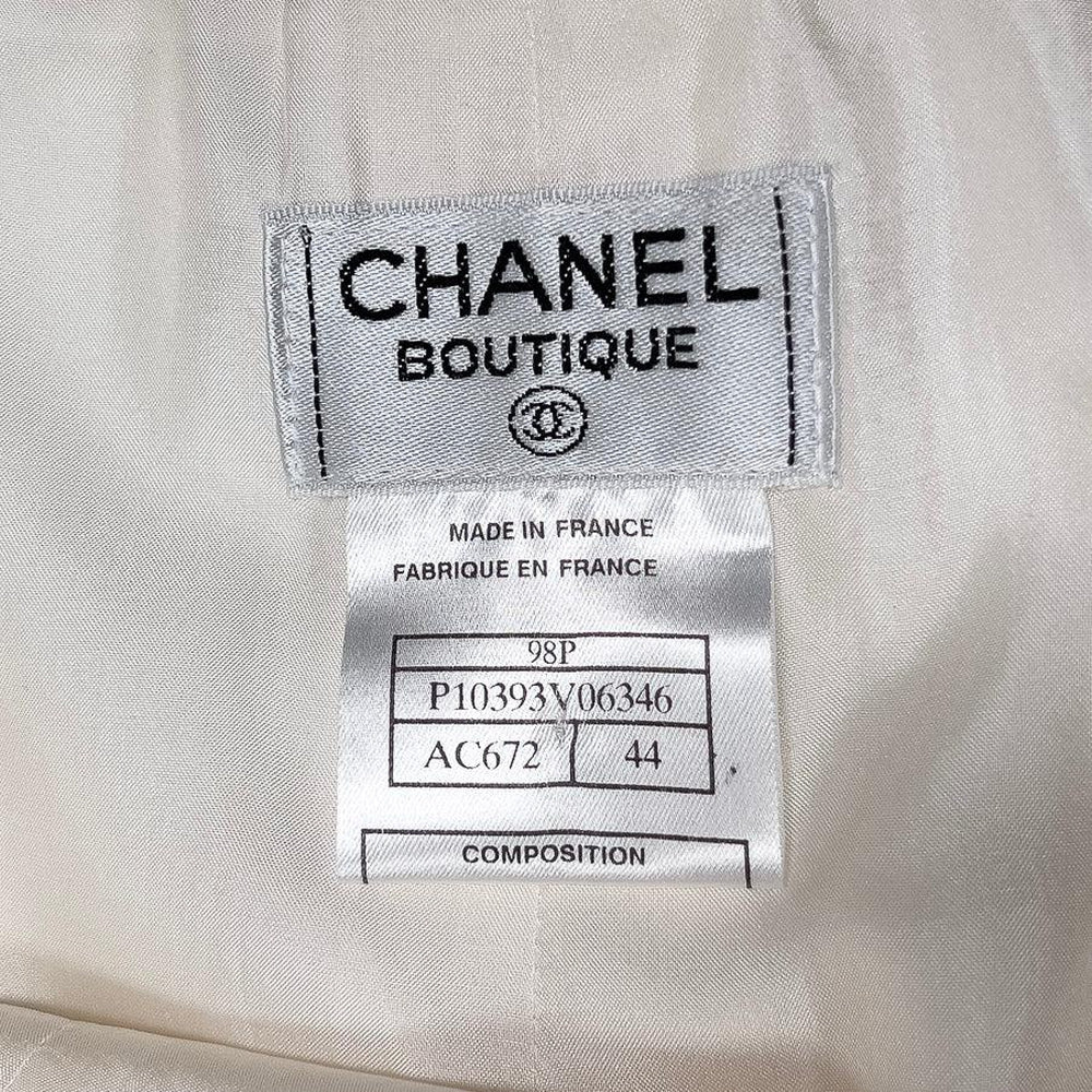 Vintage Chanel Boutique Ivory White Trousers 98P 44/42