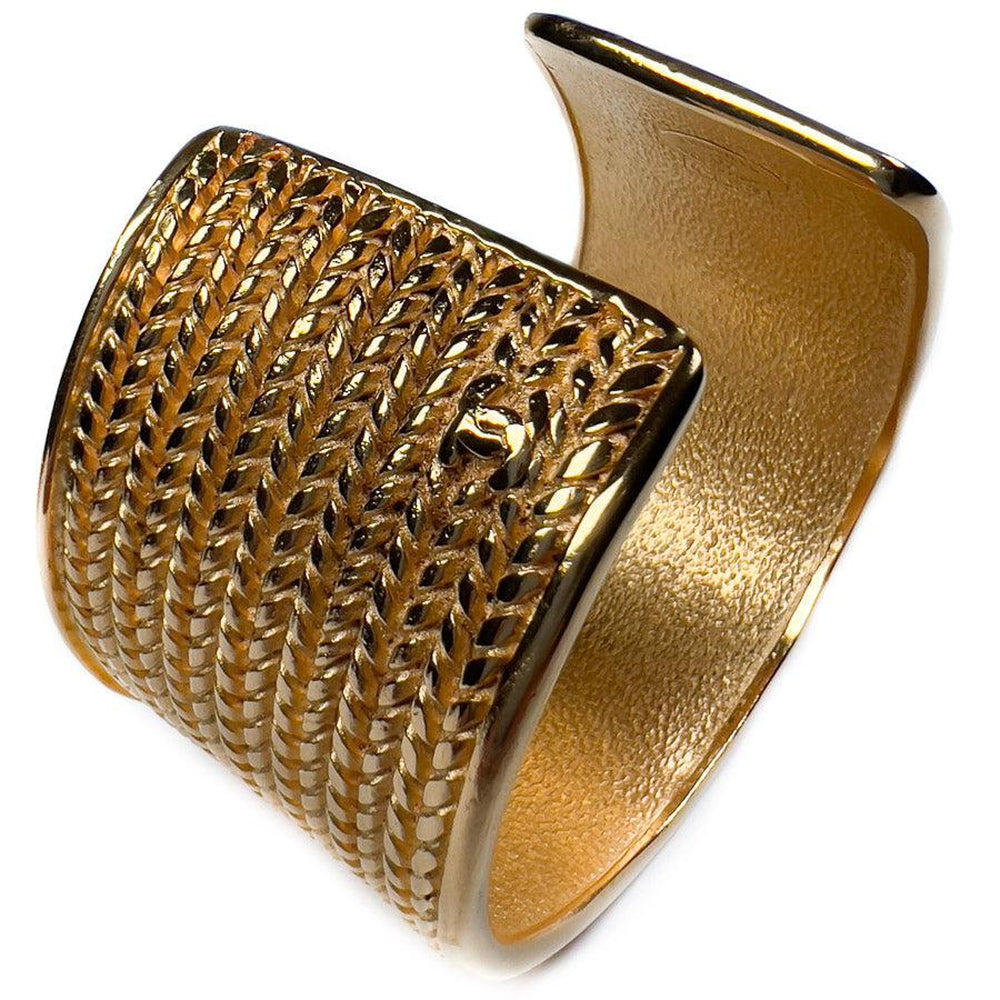 Vintage Chanel Bracelet CC Gold Cuff