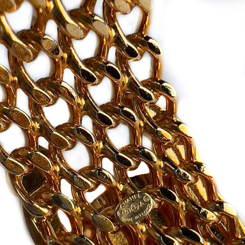 Pre-owned 1995 Cc Turn-lock Chain Bracelet In Gold