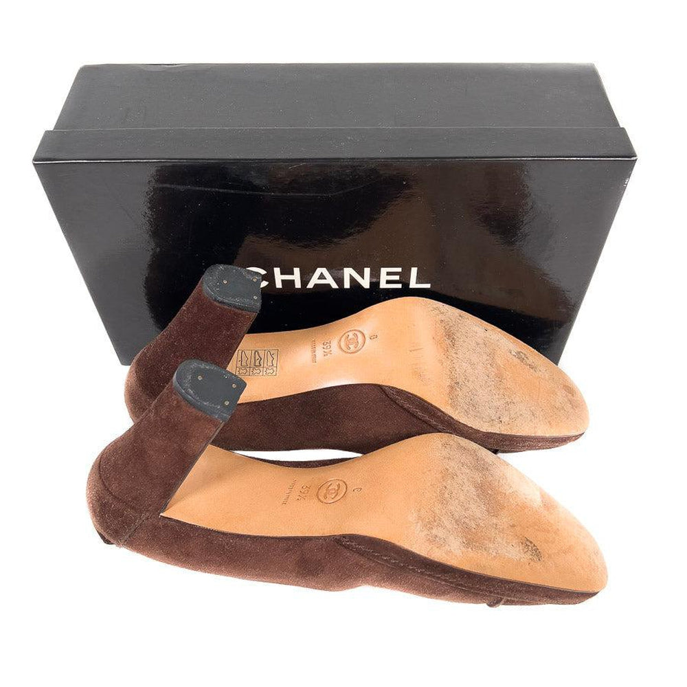 Vintage Chanel Brown Suede Pump Heels EU39,5/ US9 – EYECATCHERSLUXE