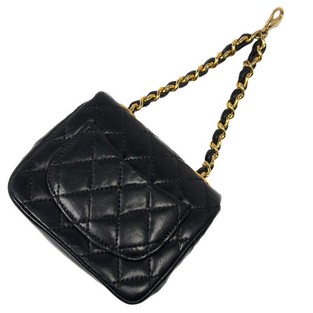Vintage Chanel 1990s Micro Mini Lambskin Quilted Belt Bag Black ref157674   Joli Closet
