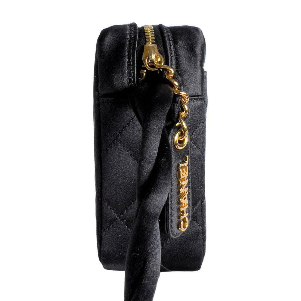 Vintage Chanel Evening Bag Black Quilted Satin – EYECATCHERSLUXE