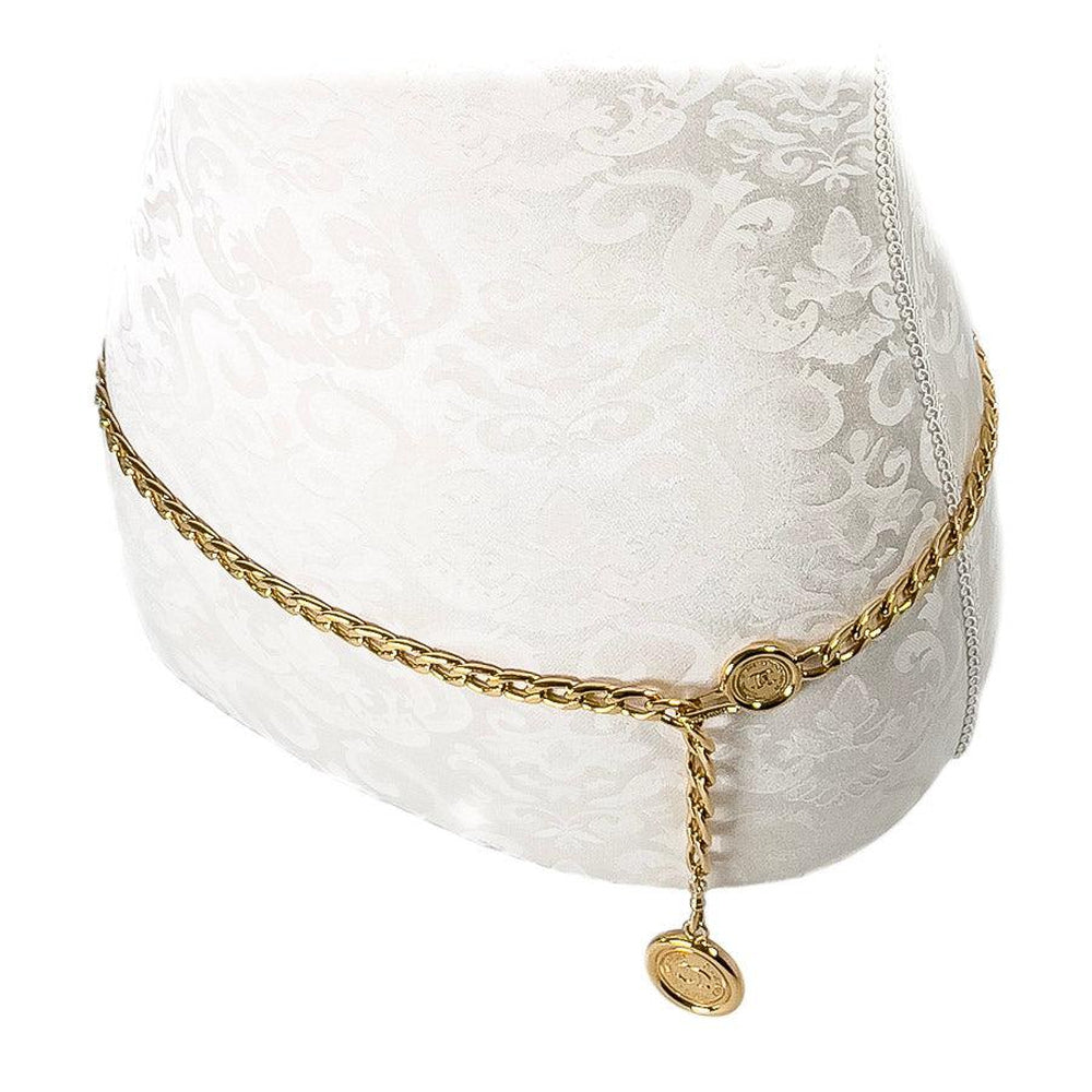 Vintage Chanel Gold Chain Rue Cambon CC Medallion Belt