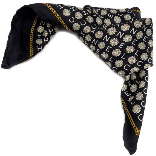 Vintage Chanel Silk Camelia Handkerchief