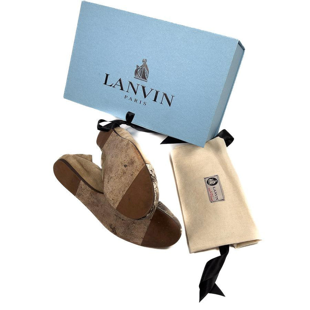 Vintage Lanvin Barllerinas Paris Exotic Leather Cap Toe EU41/ US10,5